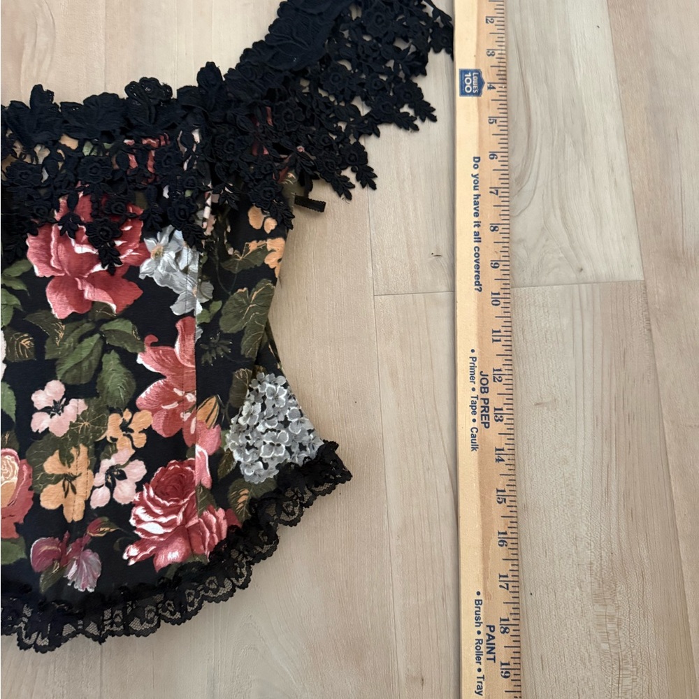Florencia Fiume VNTG 90's Floral and lace Corset Top - Picture 5 of 12
